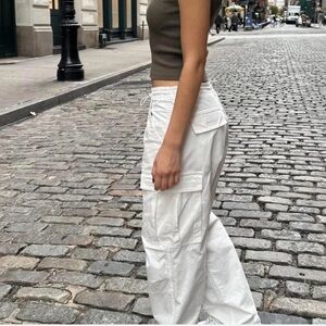Brandy Melville White Cargo Pants